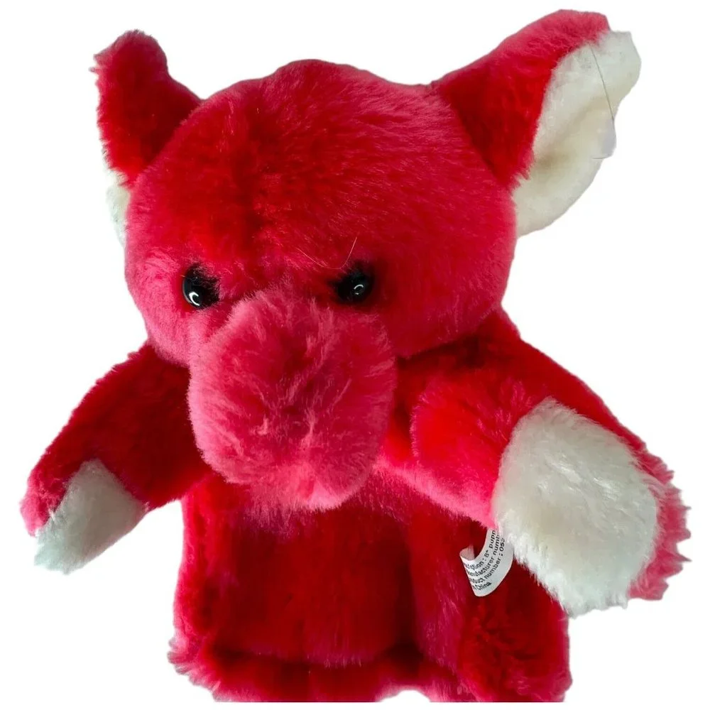 4 Hand Puppet Plush Pig Tiger Elephant Crocodile 8”‎ Toy Stuffed Animal Set Lot